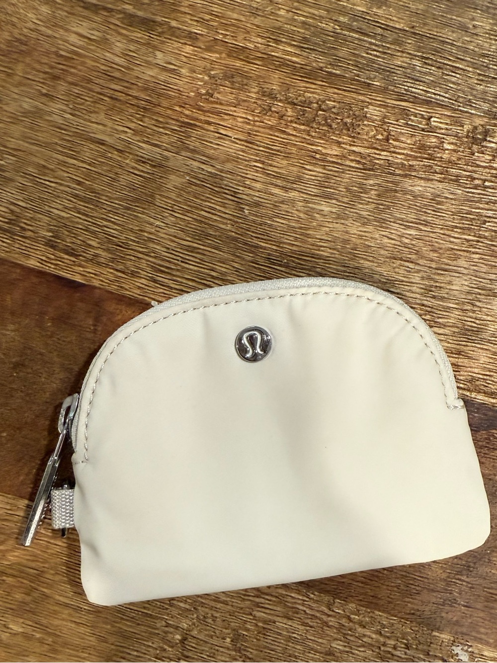 lululemon athletica Cream Mini Zip Cosmetic Pouch